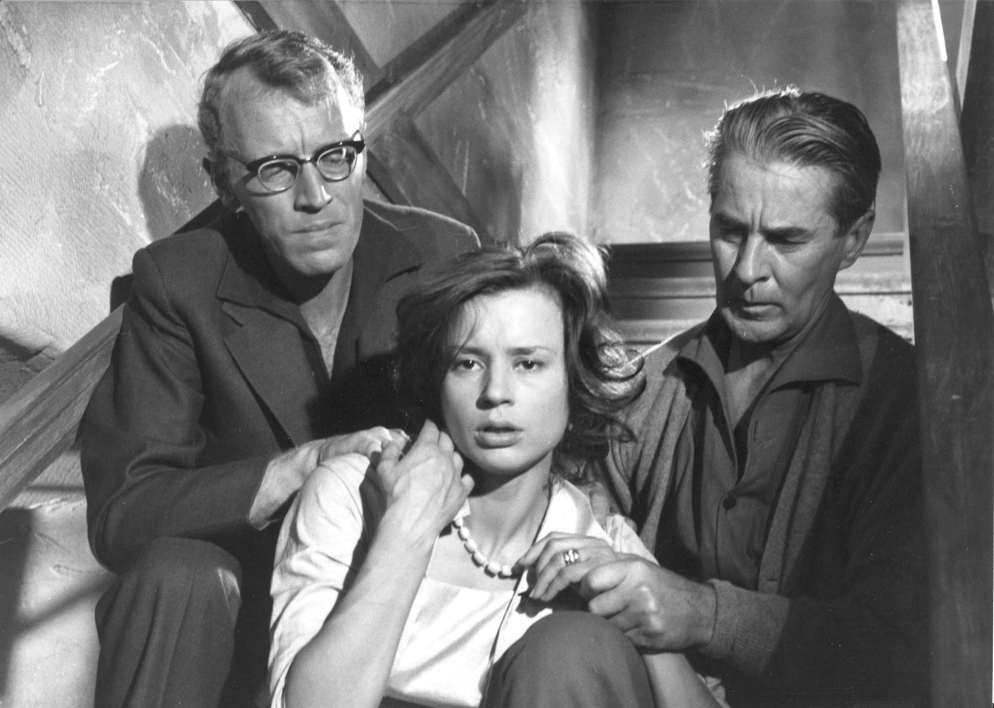 still-of-max-von-sydow,-harriet-andersson-and-gunnar-bjoÌˆrnstrand-in-saÌŠsom-i-en-spegel-(1961)-large-picture