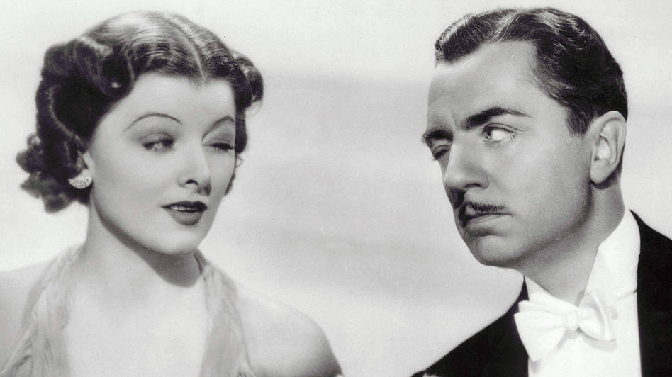 Myrna Loy and William Powell (and a wire-haired terrier) starred as Nick and Nora Charles (and Asta) in the 1934 film adaptation of Dashiell Hammett's The Thin Man.