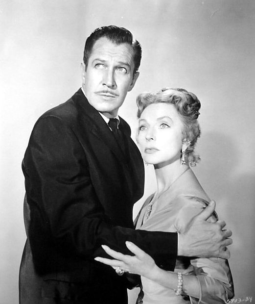 032-agnes-moorehead-theredlist-Vincent Price and Agnes Moorehead in The Bat directed by Crane Wilbur, 1959