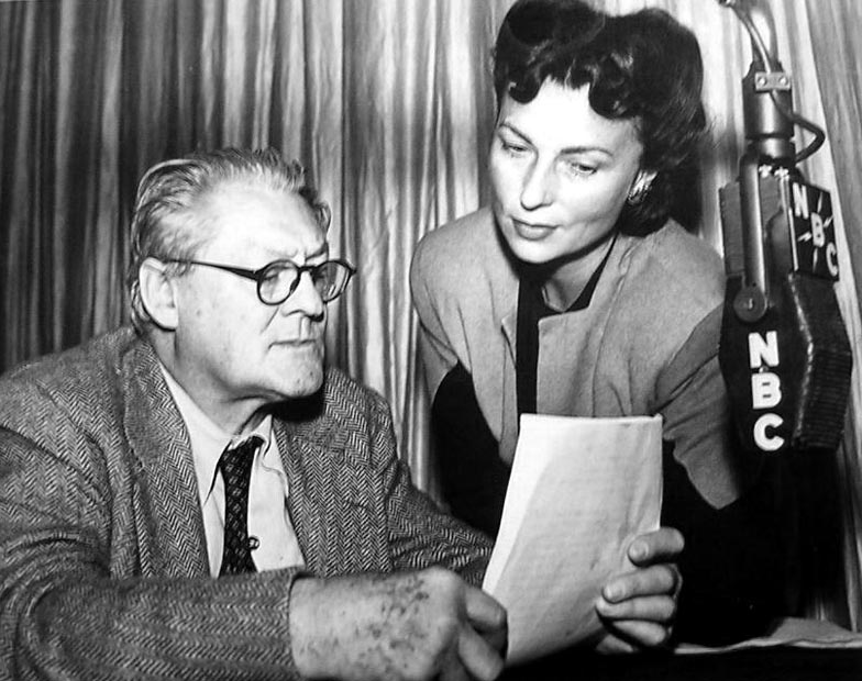 049-agnes-moorehead-theredlist-Lionel Barrymore and Agnes Moorehead for The Mayor of the Town, NBC Radio, 1943