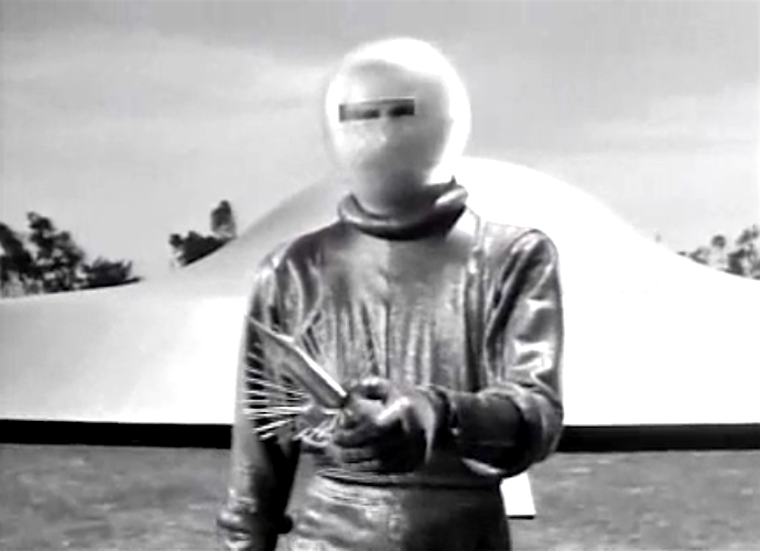 Day the Earth Stood Still Klaatu with offering looks like a weapon