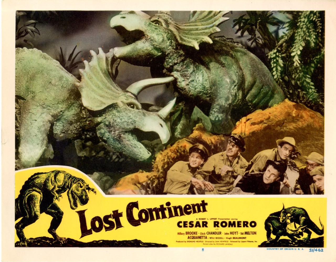 Lost Continent 1950 lobby card dinosaurs