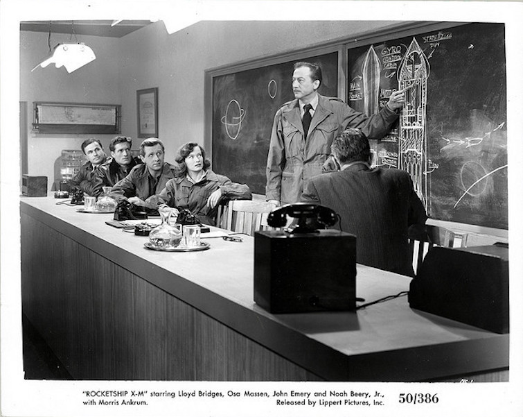 Rocketship XM Staffing Lloyd Bridges, Osa Massen, John Emery, Noah Berry Jr. You heard this year's Oscar Winner for Best Actor credit his father for his acting career. Well here he is folks. Third from the left: Lloyd Bridges.